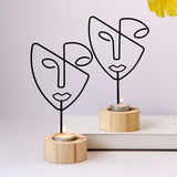 Maxbell Tea Light Candle Holders Abstract Face Statue Figurines Candlestick Holders