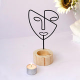 Maxbell Tea Light Candle Holders Abstract Face Statue Figurines Candlestick Holders