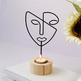 Maxbell Tea Light Candle Holders Abstract Face Statue Figurines Candlestick Holders