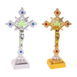 Maxbell Jesus Cross Lamp Statue Prayer Nightlight 3D Crucifix Night Light for Chapel Aureate