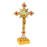 Maxbell Jesus Cross Lamp Statue Prayer Nightlight 3D Crucifix Night Light for Chapel Aureate