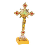 Maxbell Jesus Cross Lamp Statue Prayer Nightlight 3D Crucifix Night Light for Chapel Aureate