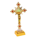 Maxbell Jesus Cross Lamp Statue Prayer Nightlight 3D Crucifix Night Light for Chapel Aureate
