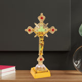 Maxbell Jesus Cross Lamp Statue Prayer Nightlight 3D Crucifix Night Light for Chapel Aureate