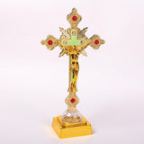 Maxbell Jesus Cross Lamp Statue Prayer Nightlight 3D Crucifix Night Light for Chapel Aureate