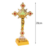 Maxbell Jesus Cross Lamp Statue Prayer Nightlight 3D Crucifix Night Light for Chapel Aureate