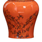 Maxbell Porcelain Ginger Jar Temple Jar Elegant Nine Peach Pattern for Party Desktop Orange