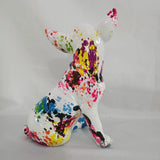 Maxbell Graffiti Chihuahua Statue Resin Crafts Animal Statue for Room Dog Lover Gift Spotted Graffiti