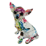 Maxbell Graffiti Chihuahua Statue Resin Crafts Animal Statue for Room Dog Lover Gift Spotted Graffiti