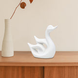 Maxbell Swan Figurines Animal Sculpture Modern for Table Centerpiece Bookshelf Decor White A
