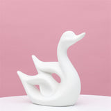 Maxbell Swan Figurines Animal Sculpture Modern for Table Centerpiece Bookshelf Decor White A