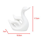 Maxbell Swan Figurines Animal Sculpture Modern for Table Centerpiece Bookshelf Decor White A