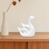Maxbell Swan Figurines Animal Sculpture Modern for Table Centerpiece Bookshelf Decor White B