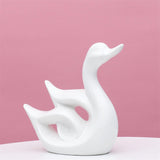 Maxbell Swan Figurines Animal Sculpture Modern for Table Centerpiece Bookshelf Decor White B