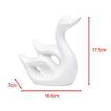 Maxbell Swan Figurines Animal Sculpture Modern for Table Centerpiece Bookshelf Decor White B
