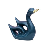 Maxbell Swan Figurines Animal Sculpture Modern for Table Centerpiece Bookshelf Decor Dark Green