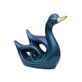 Maxbell Swan Figurines Animal Sculpture Modern for Table Centerpiece Bookshelf Decor Dark Green