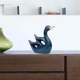 Maxbell Swan Figurines Animal Sculpture Modern for Table Centerpiece Bookshelf Decor Dark Green