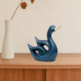 Maxbell Swan Figurines Animal Sculpture Modern for Table Centerpiece Bookshelf Decor Dark Green