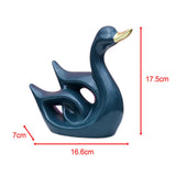 Maxbell Swan Figurines Animal Sculpture Modern for Table Centerpiece Bookshelf Decor Dark Green