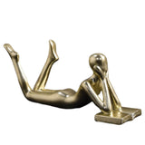 Maxbell Human Figurine Decor Resin Thinker Statue for Living Room Shelf Coffee Table style B