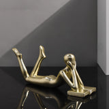 Maxbell Human Figurine Decor Resin Thinker Statue for Living Room Shelf Coffee Table style B