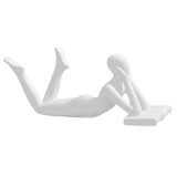 Maxbell Abstract Thinker Statue Resin Figurine Abstract Sculpture for Shelf Desk Bar Style B 20x5x8cm