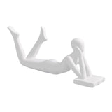 Maxbell Abstract Thinker Statue Resin Figurine Abstract Sculpture for Shelf Desk Bar Style B 20x5x8cm