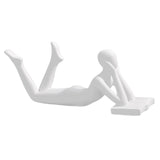 Maxbell Abstract Thinker Statue Resin Figurine Abstract Sculpture for Shelf Desk Bar Style B 20x5x8cm