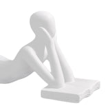 Maxbell Abstract Thinker Statue Resin Figurine Abstract Sculpture for Shelf Desk Bar Style B 20x5x8cm