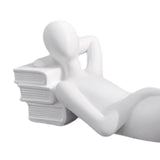 Maxbell Abstract Thinker Statue Resin Figurine Abstract Sculpture for Shelf Desk Bar Style C 18x7x6cm