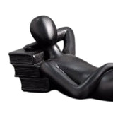 Maxbell Resin Thinker Statue Abstract Figurine Thinker Sculpture for Living Room Style C 18x7x6cm