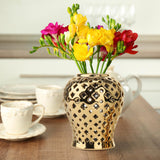 Maxbell Ginger Jar Vase Hollowed Traditional Storage Jar for Home Kitchen Decoration 26cmx48cm