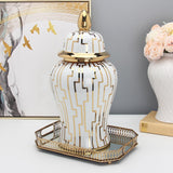 Maxbell Ginger Jar European Style Porcelain Storage Jar for Party Bedroom Collection