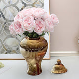 Maxbell Ceramic Flower Vases Storage Box Ginger Jar Vase for Centerpiece Arrangement L