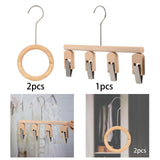 Maxbell Wooden Scarf Ring Holder Skirts Belt Tie Closet Organiser Hangers Space Saver Matte