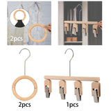 Maxbell Wooden Scarf Ring Holder Skirts Belt Tie Closet Organiser Hangers Space Saver Matte