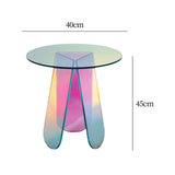 Maxbell Coffee Table End Table DIY Rainbow Acrylic Side Table Fashionable NightStand DIY 40x45cm