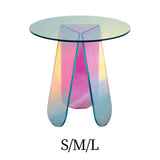 Maxbell Coffee Table End Table DIY Rainbow Acrylic Side Table Fashionable NightStand DIY 40x45cm