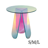 Maxbell Coffee Table End Table DIY Rainbow Acrylic Side Table Fashionable NightStand DIY 40x45cm