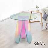 Maxbell Coffee Table End Table DIY Rainbow Acrylic Side Table Fashionable NightStand DIY 40x45cm