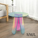 Maxbell Coffee Table End Table DIY Rainbow Acrylic Side Table Fashionable NightStand DIY 40x45cm