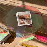 Maxbell Coffee Table End Table DIY Rainbow Acrylic Side Table Fashionable NightStand DIY 40x45cm