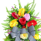 Maxbell Floral Teardrop Swag Spring Summer Decoration Party Artificial Flower Wreath