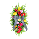 Maxbell Floral Teardrop Swag Spring Summer Decoration Party Artificial Flower Wreath