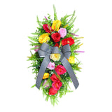 Maxbell Floral Teardrop Swag Spring Summer Decoration Party Artificial Flower Wreath