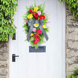 Maxbell Floral Teardrop Swag Spring Summer Decoration Party Artificial Flower Wreath