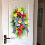 Maxbell Floral Teardrop Swag Spring Summer Decoration Party Artificial Flower Wreath