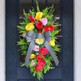Maxbell Floral Teardrop Swag Spring Summer Decoration Party Artificial Flower Wreath