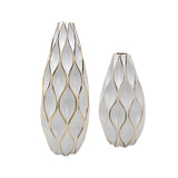 Maxbell White Ceramic Vases Centerpieces Flower Vases for Office Dining Room Wedding L